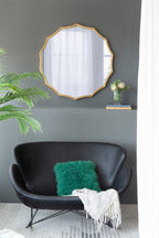 Round Sunburst Wall Mirror With Wall Decor