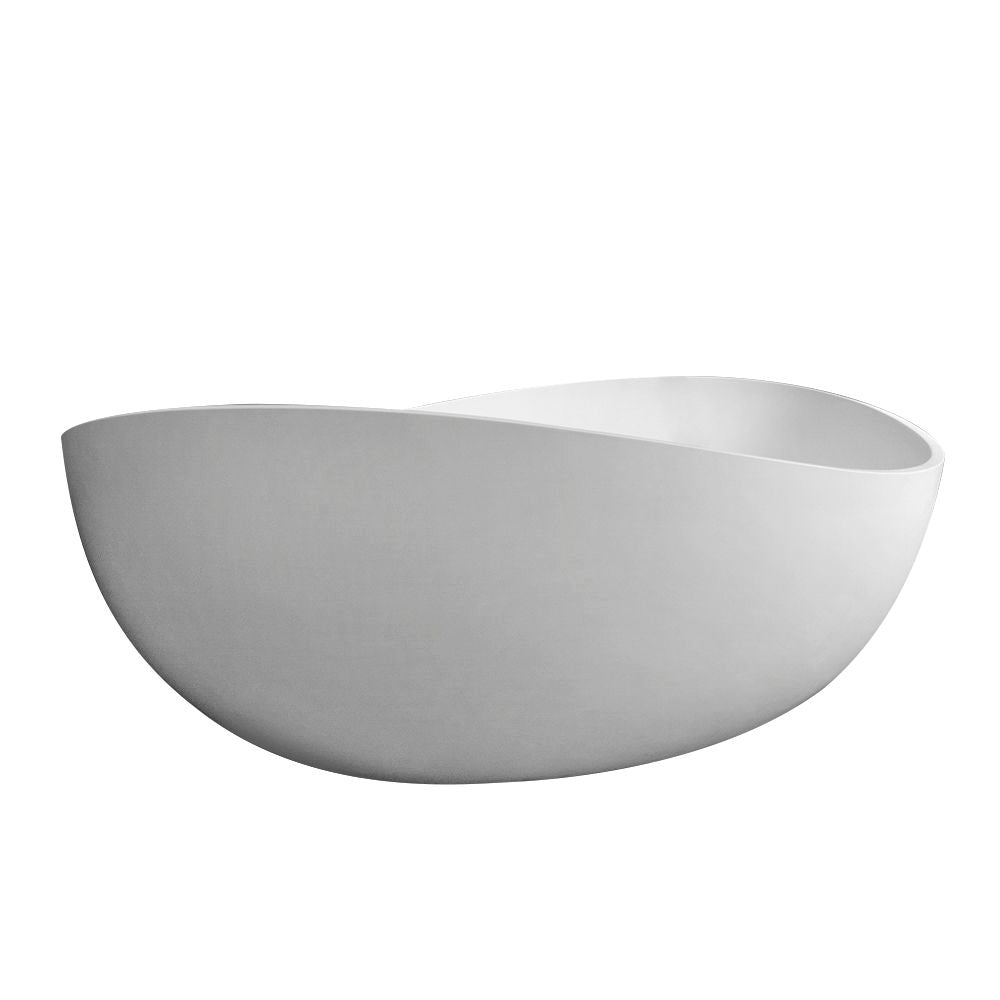 Freestanding Solid Surface Soaking Bathtub with Ergonomic Design – White or Black
