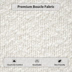King Size Upholstered Platform Bed Frame with Curved Headboard - Boucle