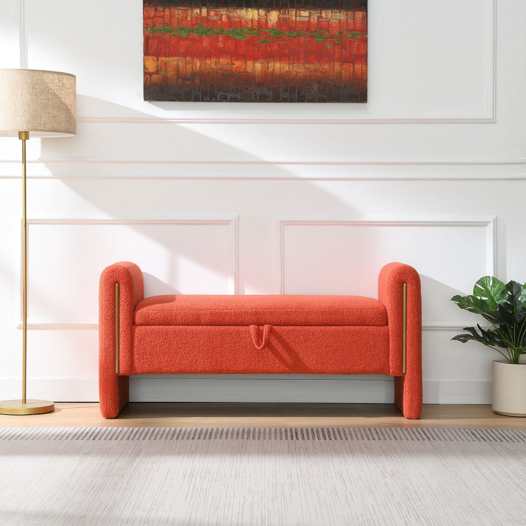 Modern Teddy Upholstered Bed End Bench with Storage - Multiple Colors