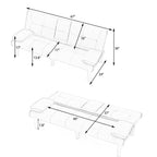 Foldable Sofa Bed with Cup Holder and Solid Wood Frame - Multiple Colors