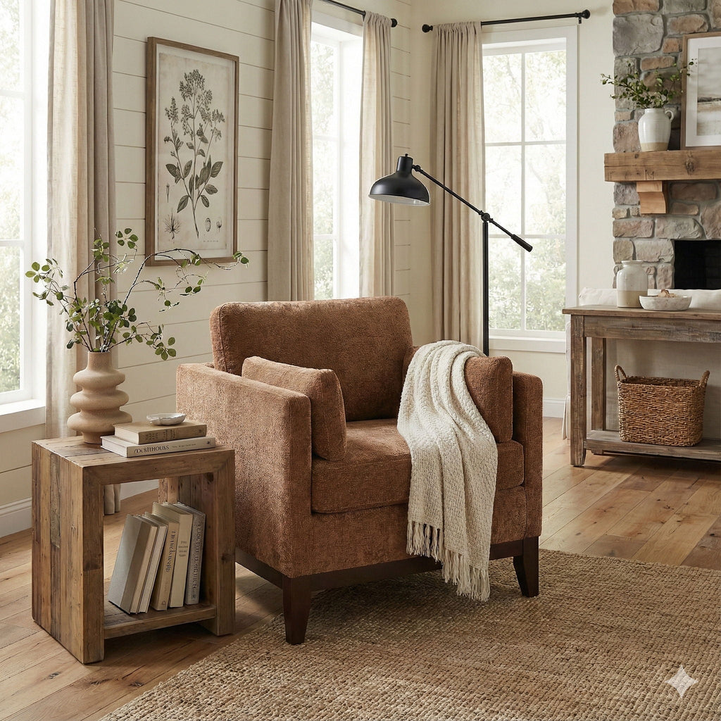 Chios Arm Chair with Reversible Cushions - Green or Dark Brown