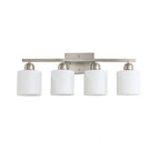 Modern 4-Light Bathroom Fixture with Nickel Finish