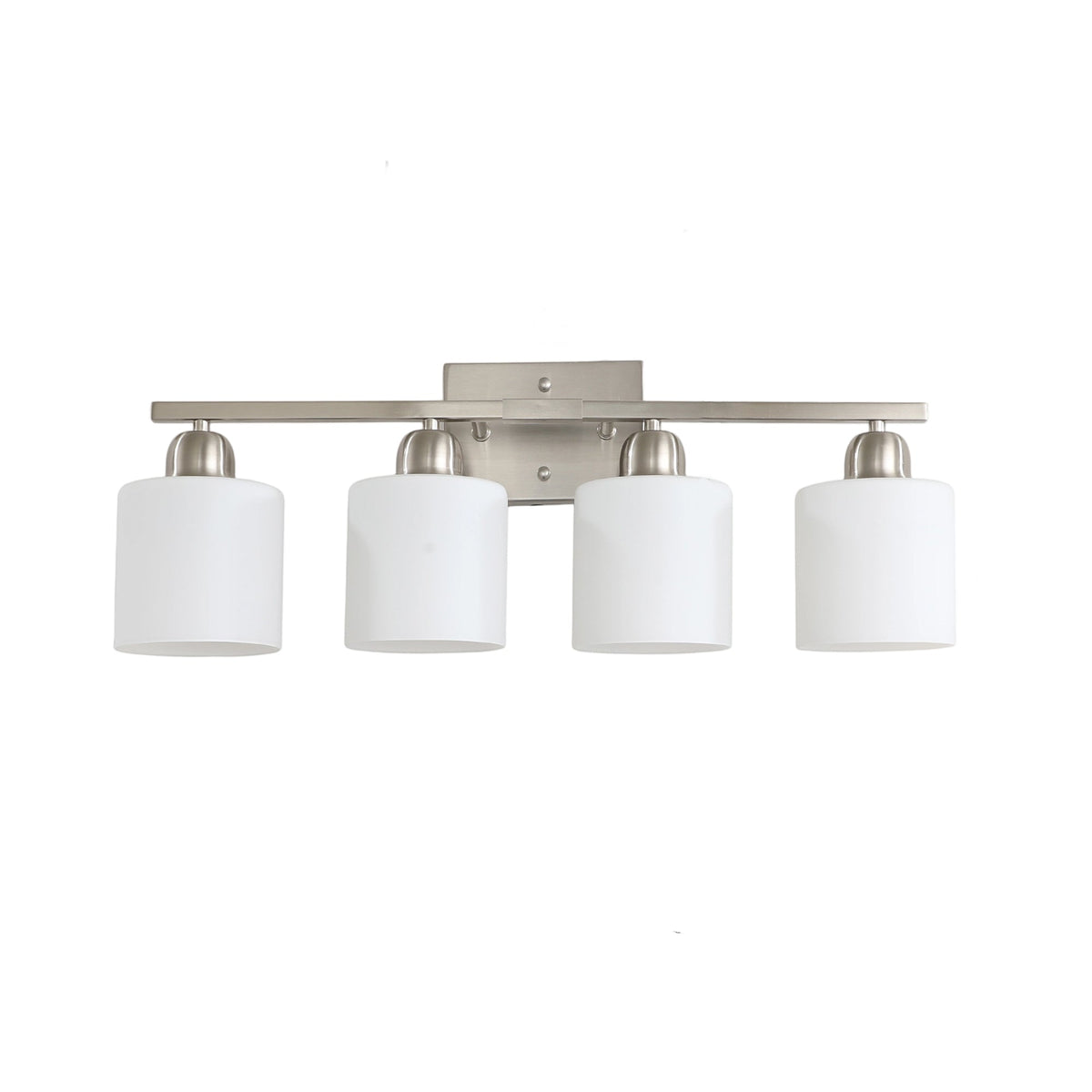 Modern 4-Light Bathroom Fixture with Nickel Finish
