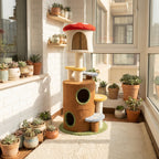 Mushroom Cat Tree With Large Condo Platform Ladder