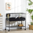 Small Animal Cage with Removable Stand and Wheels - Black