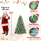 8 Ft Full-Bodied Pre-Decorated Pinecone Christmas Tree with Pine Cones - Green