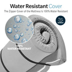 Memory Foam Camping Mattress with Water-Resistant Zipper Cover - Gray