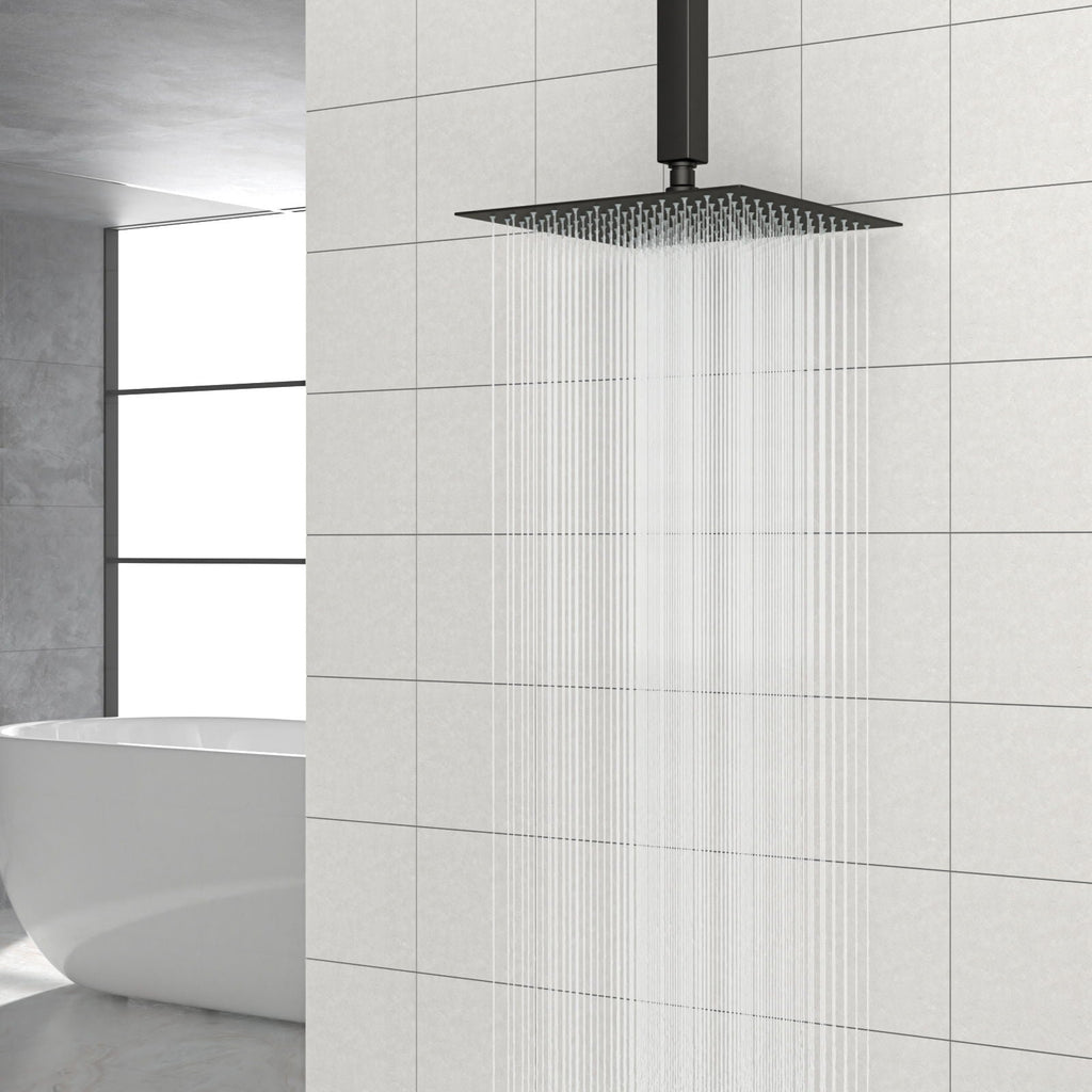 10" Square Rainfall Shower Head with 360° Adjustability – Multiple Colors