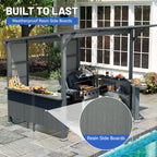 9x10FT Hardtop Grill Gazebo with Storage Shelves - Steel