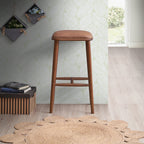Stylish Design Bar Height Stool with Upholstered Seat - Black or Light Brown