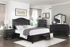 Charcoal Nightstand with Three Drawers - Brown Mix