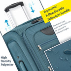 Expandable Softside Luggage 3 Piece Set with Spinner Wheels - Multiple Colors