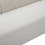 Modern Curved Chenille Sofa Couch with Sturdy Wood Frame – Cream