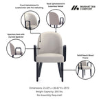 Upholstered Armchair with Solid Beech Wood Frame - Blue or Gray