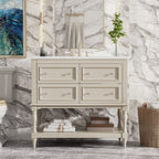 36" Bathroom Vanity Cabinet with Undermount Sink and 4 Drawers - Beige, Black, White