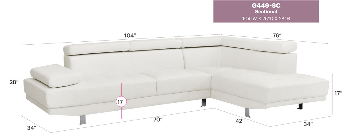 Comfort Stationary Sectional with Adjustable Features - Multiple Colors