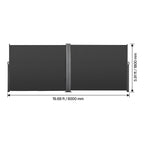 Retractable Side Awning with Waterproof Polyester Fabric - Grey or Beige