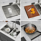 Gray Double Bowl Kitchen Sink with Durable Stainless Steel - Dual Mount
