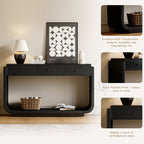 Classic-Style Console Table with Storage and Display Shelf - Black