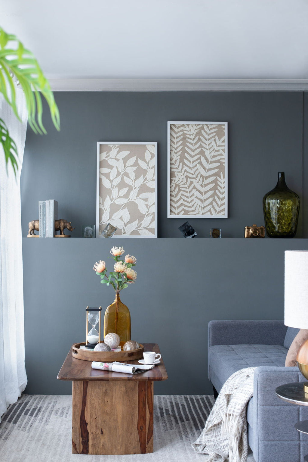 Shadow Box Wall Decor with Paper Florals – White