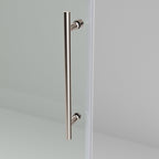Frameless Sliding Shower Door with Tempered Glass - Brushed Nickel