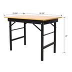 Portable Folding Work Table with Measuring Tape and Angle Finder - Black