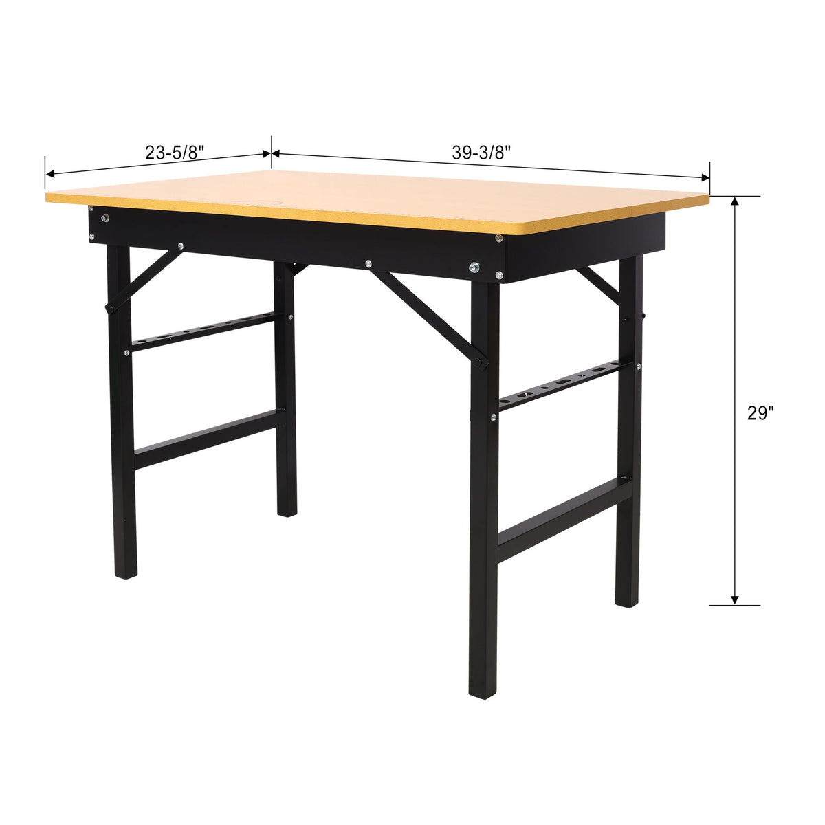 Portable Folding Work Table with Measuring Tape and Angle Finder - Black