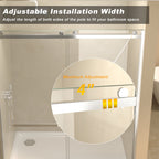 60 Inch Semi-Frameless Sliding Shower Door with 3/8" Tempered Glass - Brushed Nickel