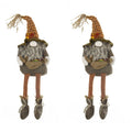 Sitting Gnome With Maple Leaf (Set of 2)