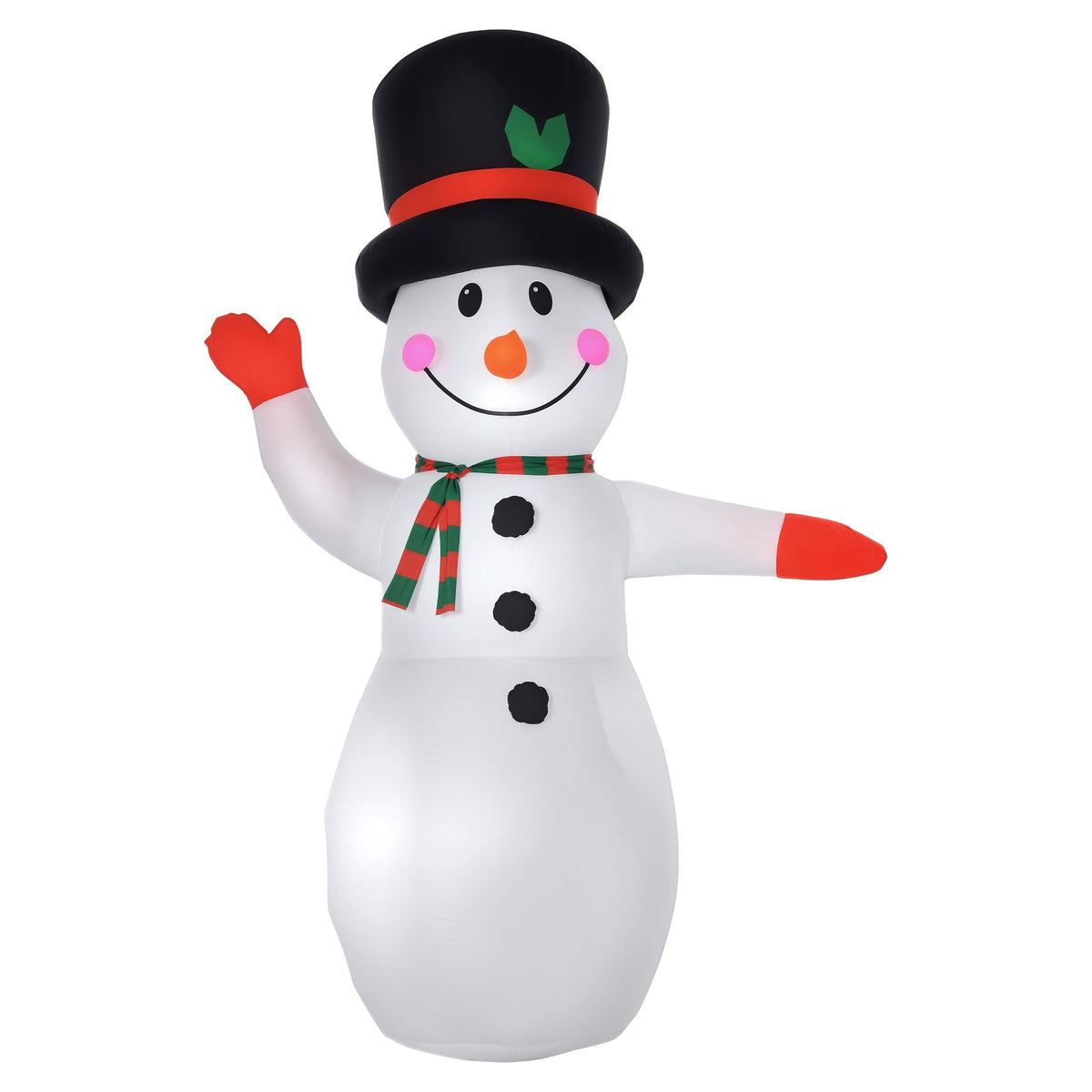 Christmas Inflatables Outdoor Decorations Snowman with LED Lights - White