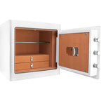 Durable Construction Jewelry Safe with Fireproof Protection - White or Black