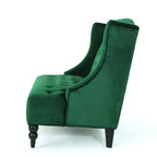 Modern Glam Velvet Loveseat with Button-Tufted Detail - Emerald