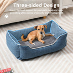 Small Dog Bed with Anti-Slip Bottom and Washable Cover - Linen