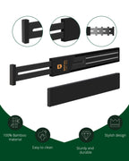 Royal Craft Wood Drawer Dividers — Black, 22-Inch