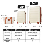 Hardshell Luggage Set with Spinner Wheels and TSA Lock - Black, White, or Pink