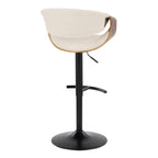 Mid Century Modern Adjustable Barstool Set with Swivel and T Footrest - Multiple Colors