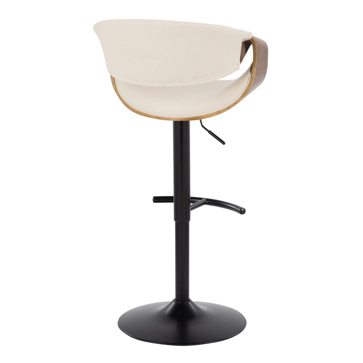 Mid Century Modern Adjustable Barstool Set with Swivel and T Footrest - Multiple Colors