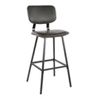 Contemporary Barstool Set with Zig Zag Stitching - Black / Gray