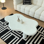 Cloud Shaped Coffee Table with 4 Round Legs - White, Black, or Light Brown