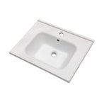 Rectangular Single Vanity Top with Overflow - White Ceramic