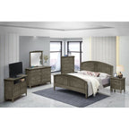 Elegant Panel Bed with Real Wood Veneers - Multiple Colors