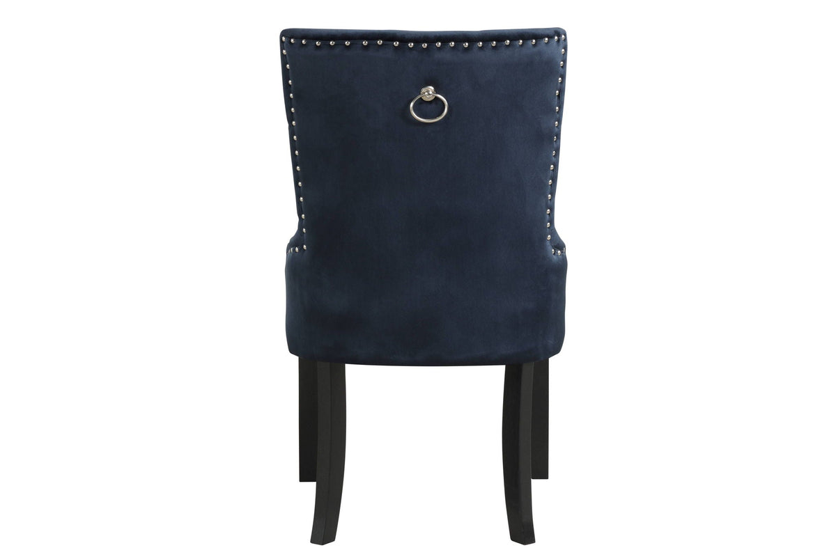 Varian II Side Chair with Tufted Backrest - Dark Navy