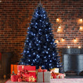 6-Foot Pre-Lit Black Christmas Tree with 350 LED Lights - Black