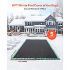 Reflective Double Chamber Pool Cover Water Bags with Night Visibility - 8ft