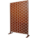 Black Metal Room Divider Privacy Screen with Rust-Resistant Finish