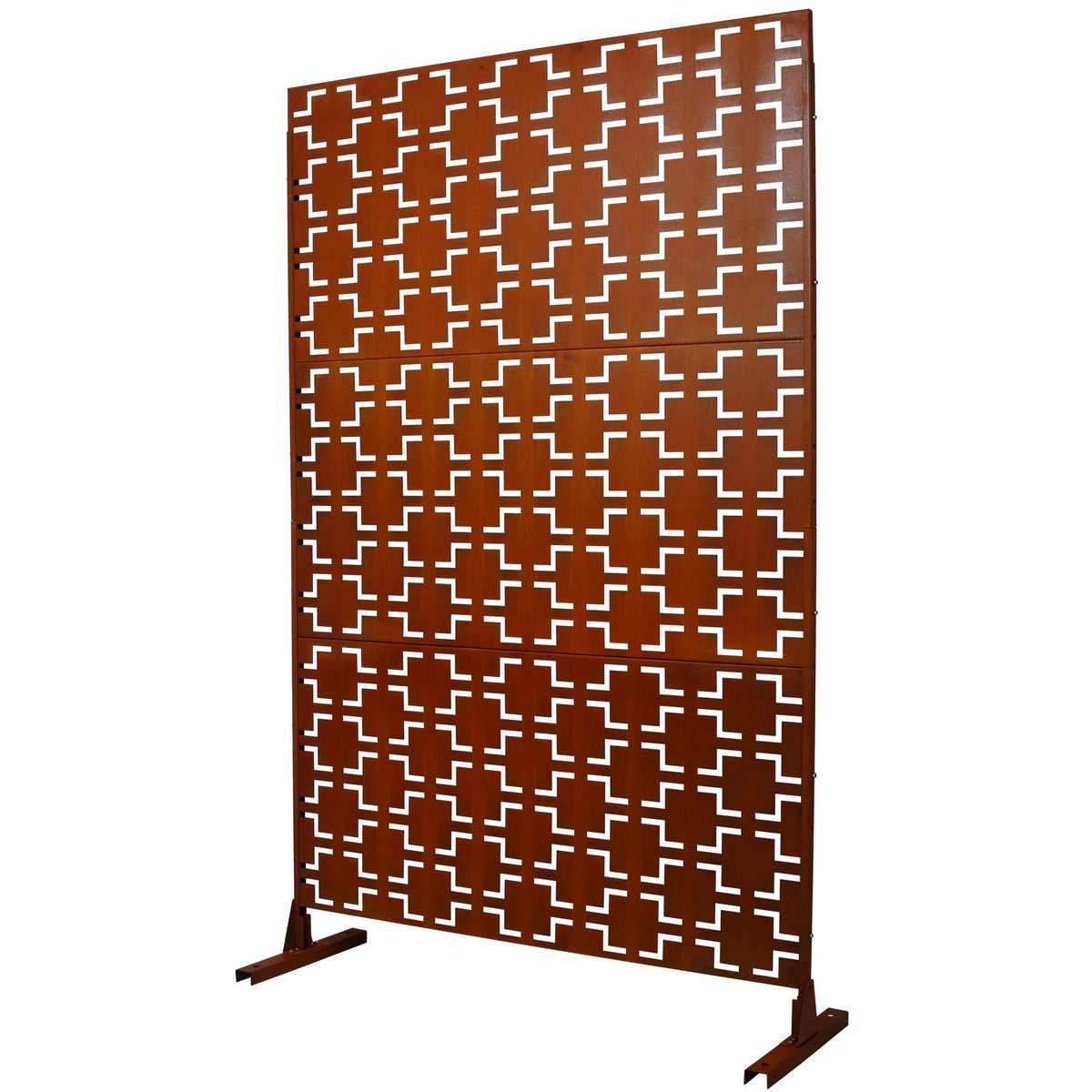Black Metal Room Divider Privacy Screen with Rust-Resistant Finish
