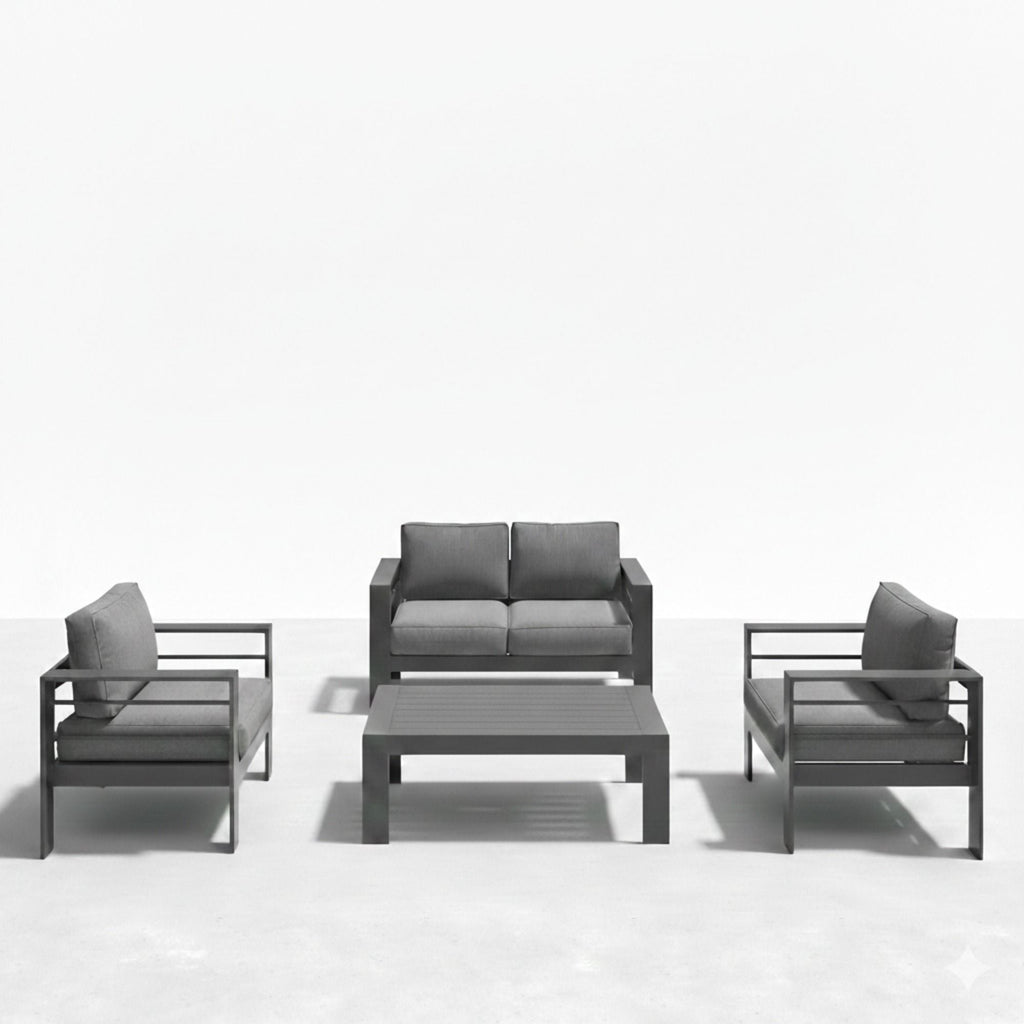 Outdoor Patio Set with All-Weather Cushions - Dark Gray