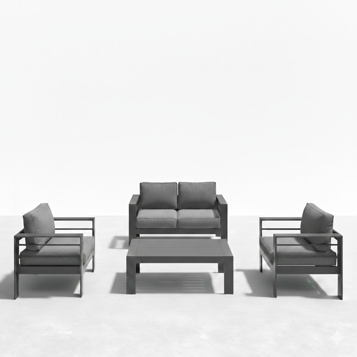 Outdoor Patio Set with All-Weather Cushions - Dark Gray