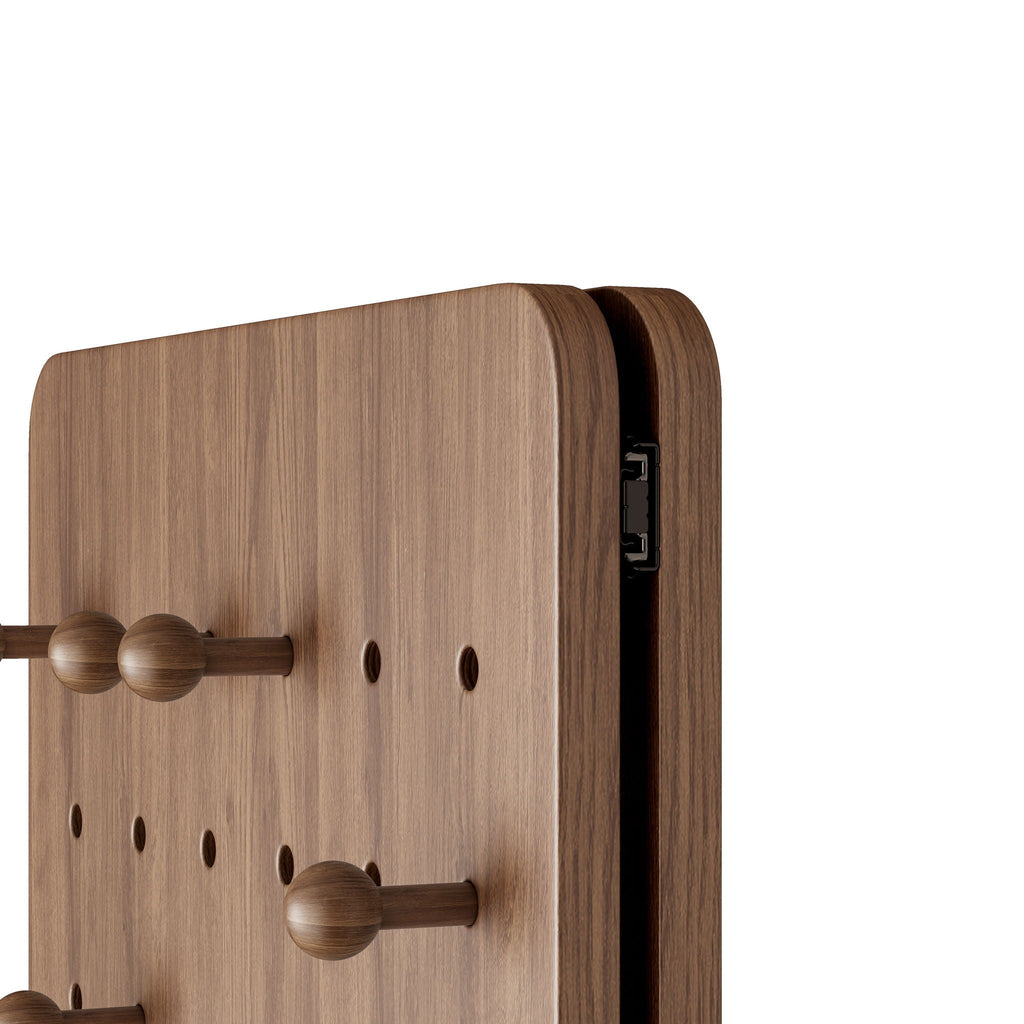 Full Length Wall Mounted Mirror with Shelf and Hook - Dark Brown, White, or Light Brown